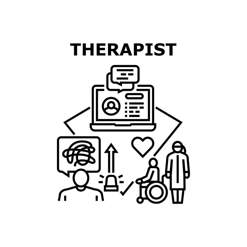 ilustração vetorial de ícone de terapeuta vetor