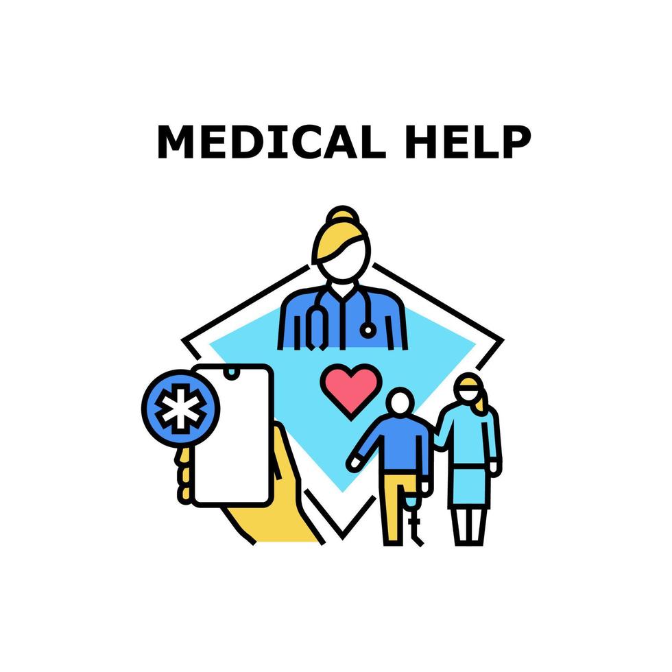ilustração vetorial de ícone de ajuda médica vetor