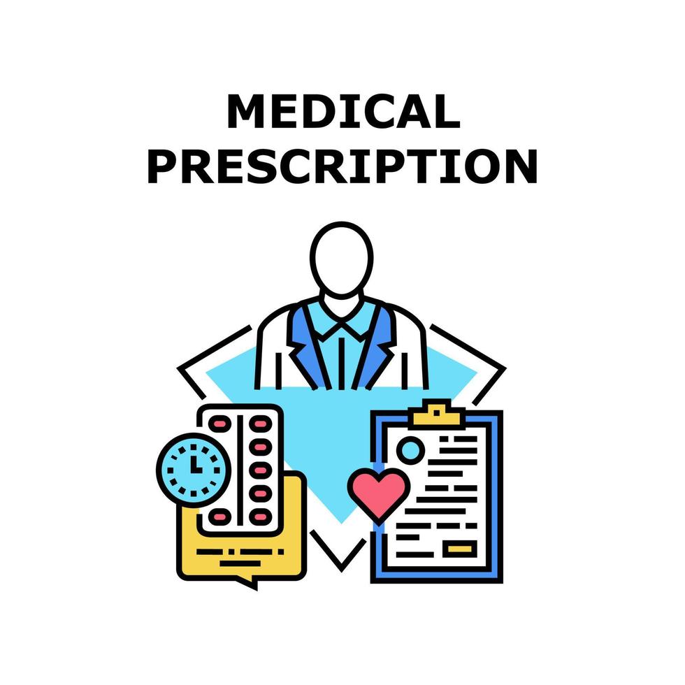 ilustração de cor de conceito de prescrição médica vetor