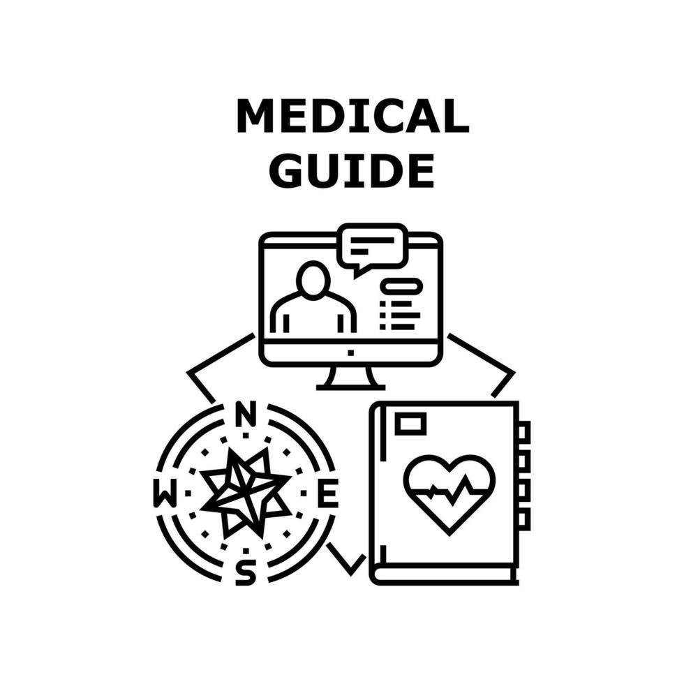 ilustração em vetor ícone guia médico