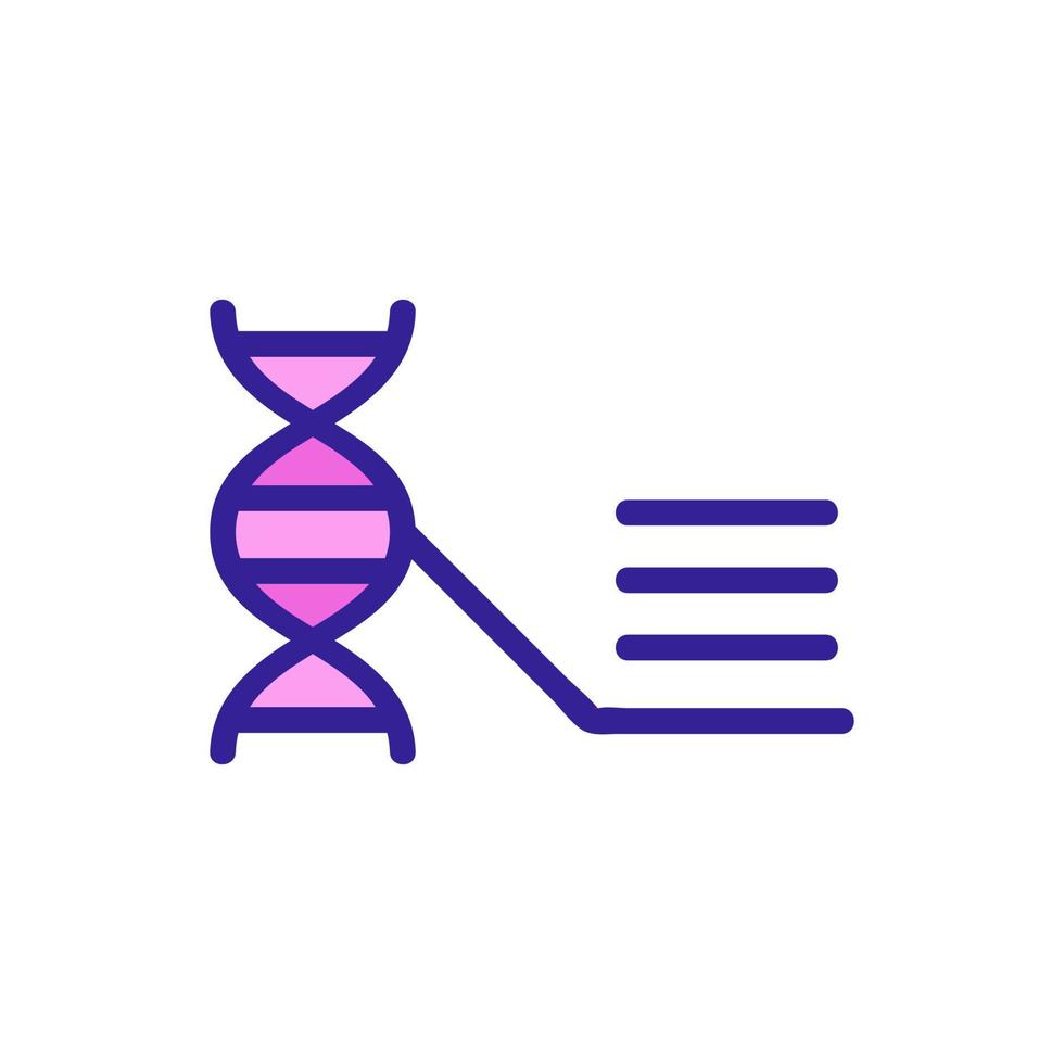 ilustração de contorno de vetor de ícone de dna de análise