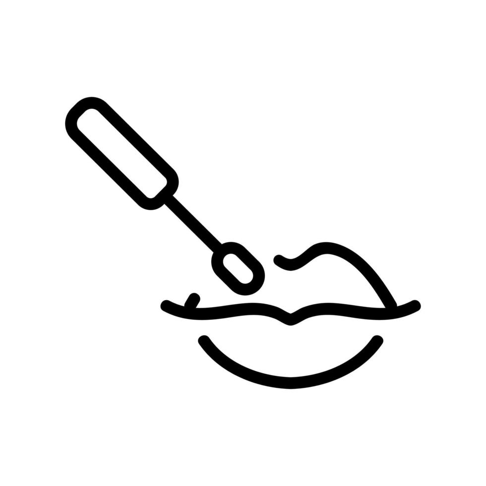 ilustração de contorno de vetor de ícone de lábio de injeção