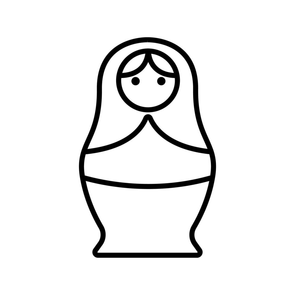 vetor de ícone matreshka. ilustração de símbolo de contorno isolado