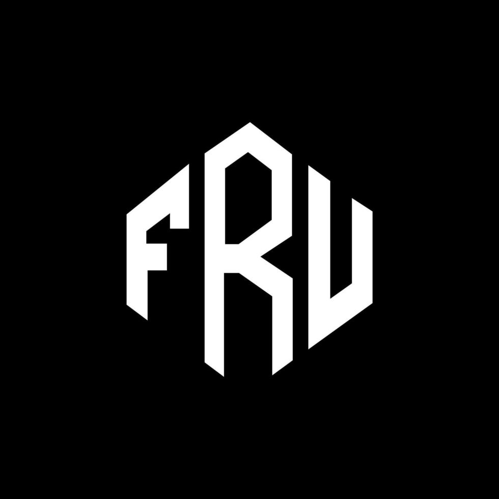 design de logotipo de carta fru com forma de polígono. fru polígono e design de logotipo em forma de cubo. fru hexágono vector logotipo modelo cores brancas e pretas. fru monograma, logotipo de negócios e imóveis.