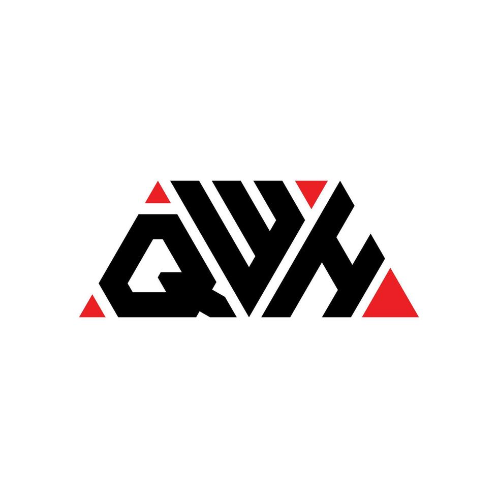 design de logotipo de letra de triângulo qwh com forma de triângulo. monograma de design de logotipo de triângulo qwh. modelo de logotipo de vetor de triângulo qwh com cor vermelha. logotipo triangular qwh logotipo simples, elegante e luxuoso. qwh