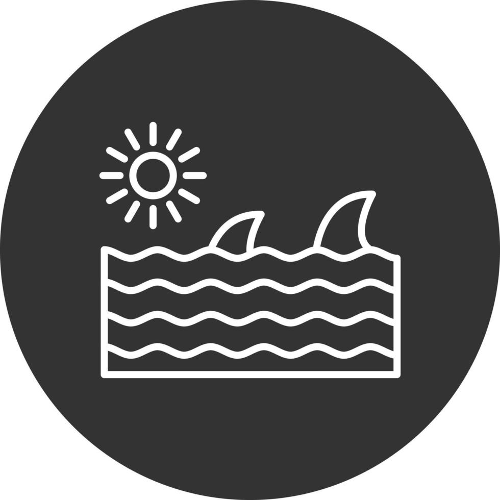 ícone invertido de linha de tubarão vetor