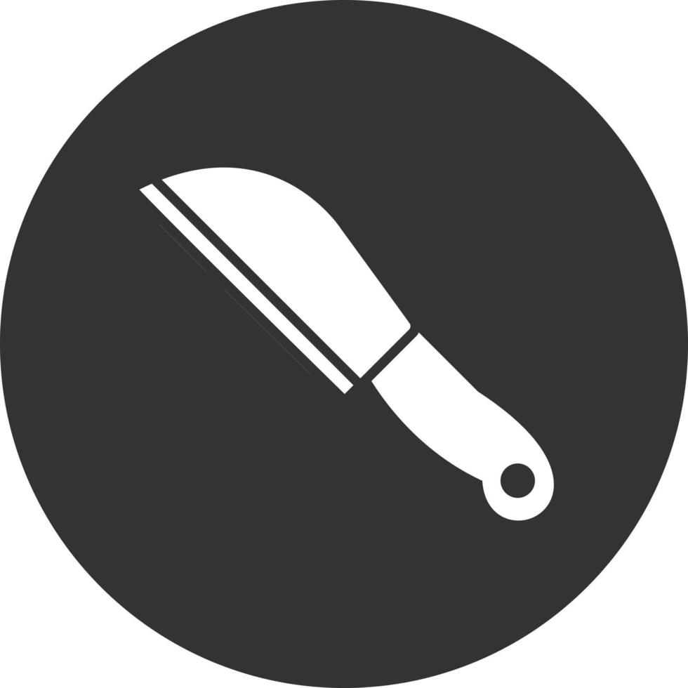 ícone invertido de glifo de faca vetor