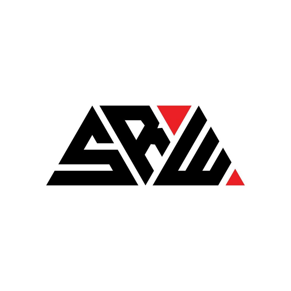 design de logotipo de letra triângulo srw com forma de triângulo. srw monograma de design de logotipo de triângulo. modelo de logotipo de vetor de triângulo srw com cor vermelha. logotipo triangular srw logotipo simples, elegante e luxuoso. srw