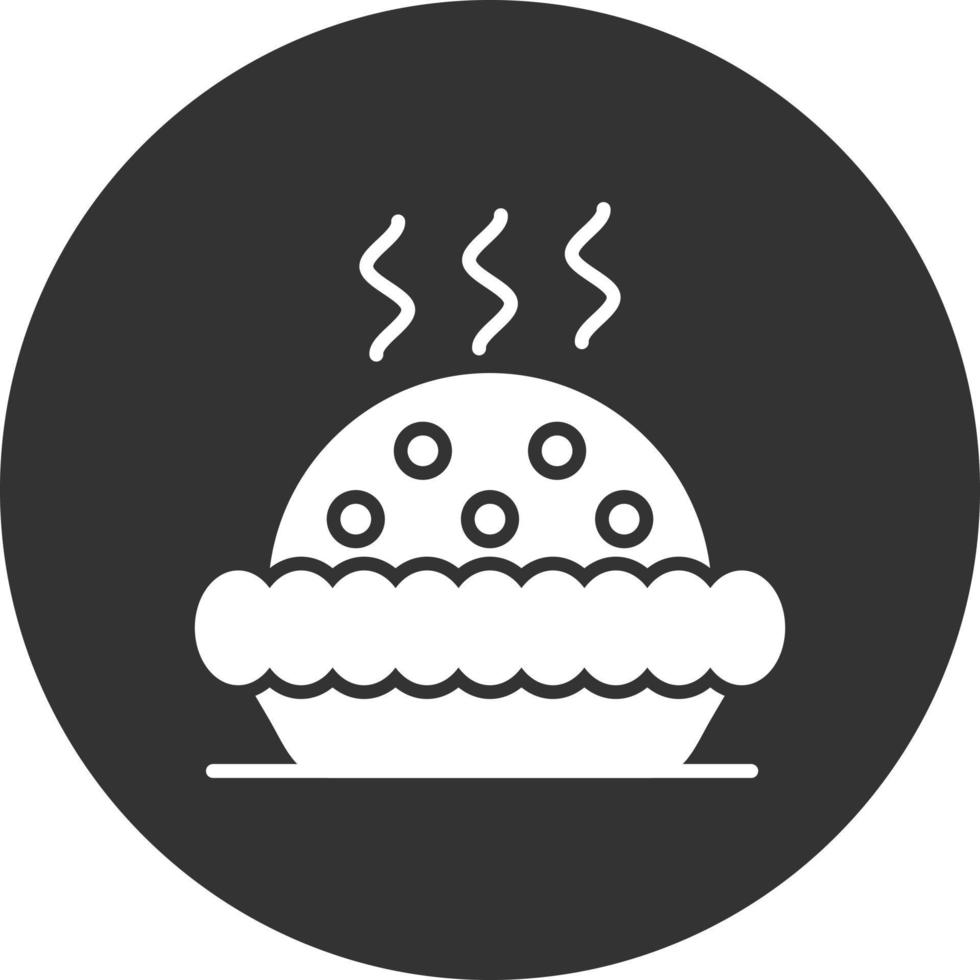 ícone invertido de glifo de torta vetor