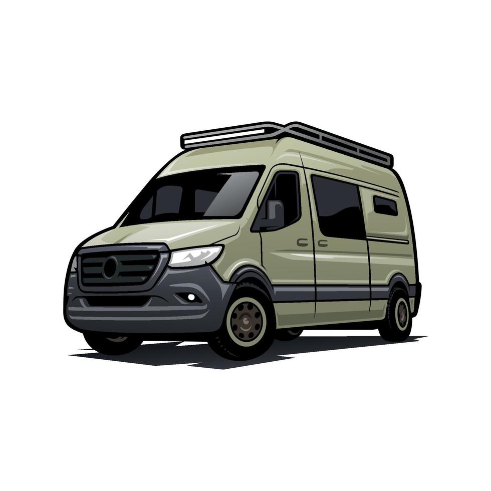 vetor de carro de acampamento de motorhome de veículo terrestre, melhor para ilustração e logotipo da empresa
