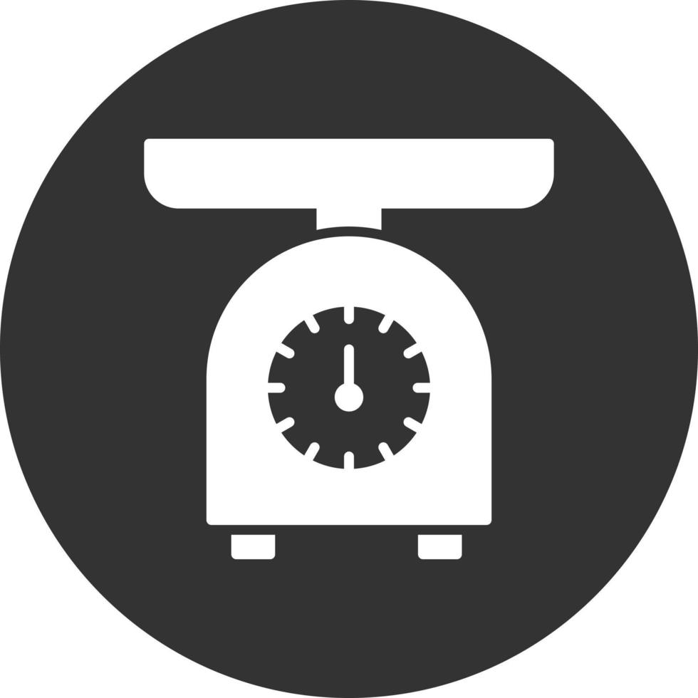 ícone invertido de glifo de balança de cozinha vetor