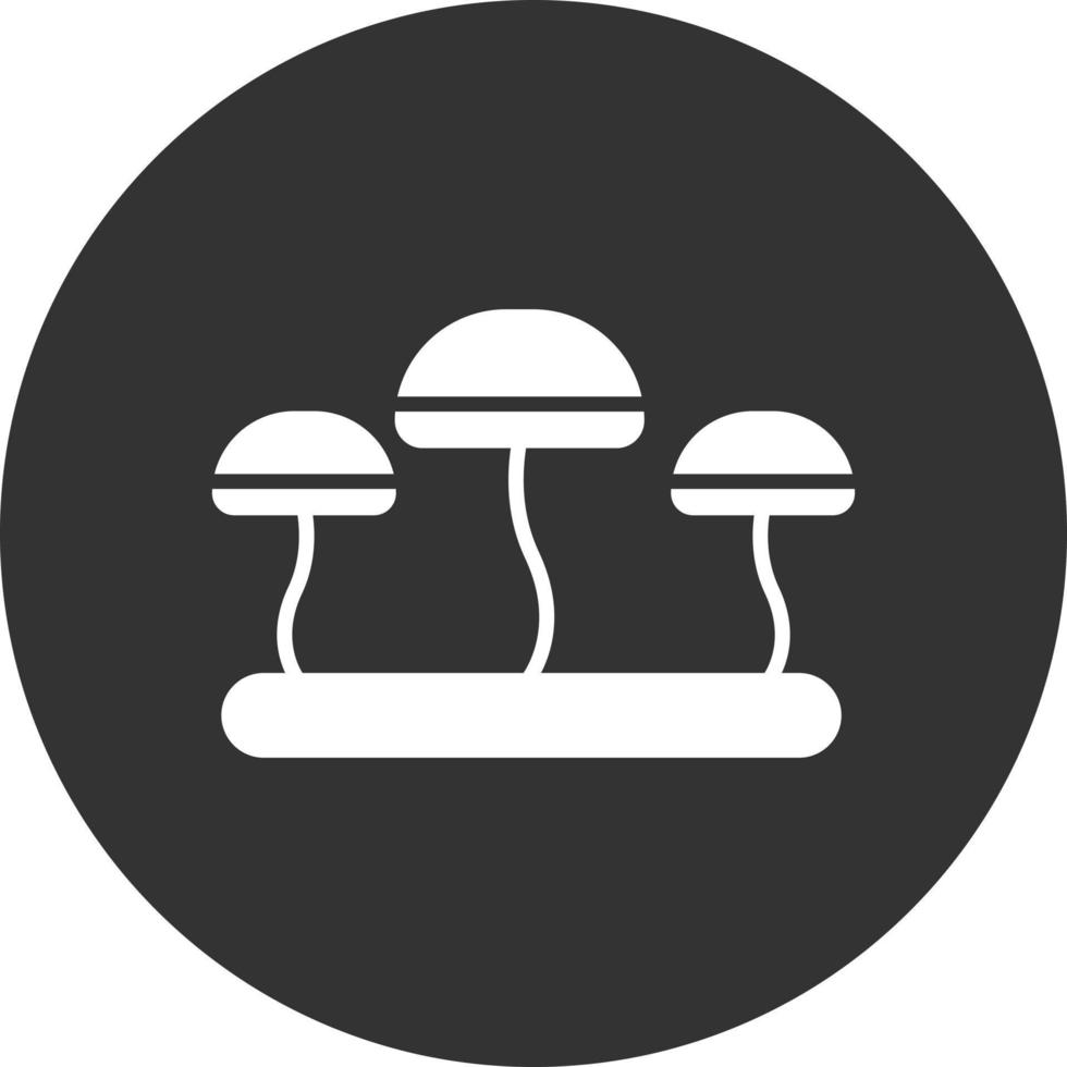 ícone invertido de glifo de fungo vetor