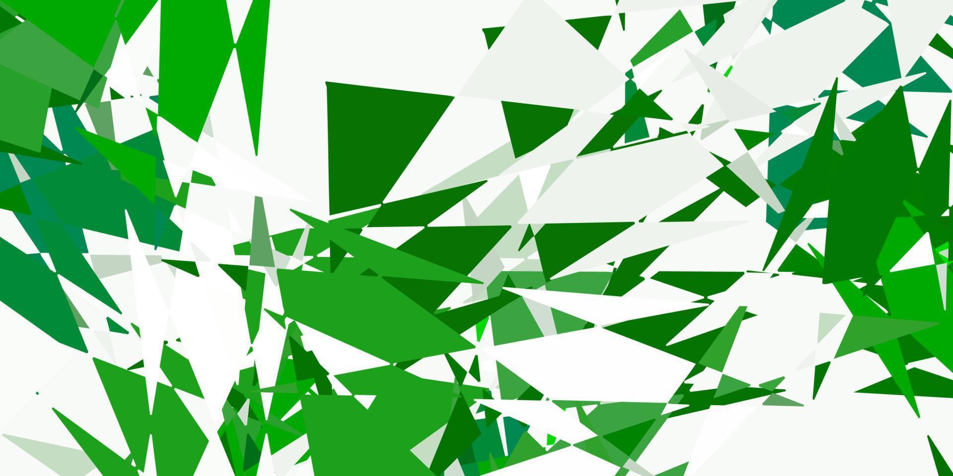 fundo de vetor verde claro com triângulos, linhas.
