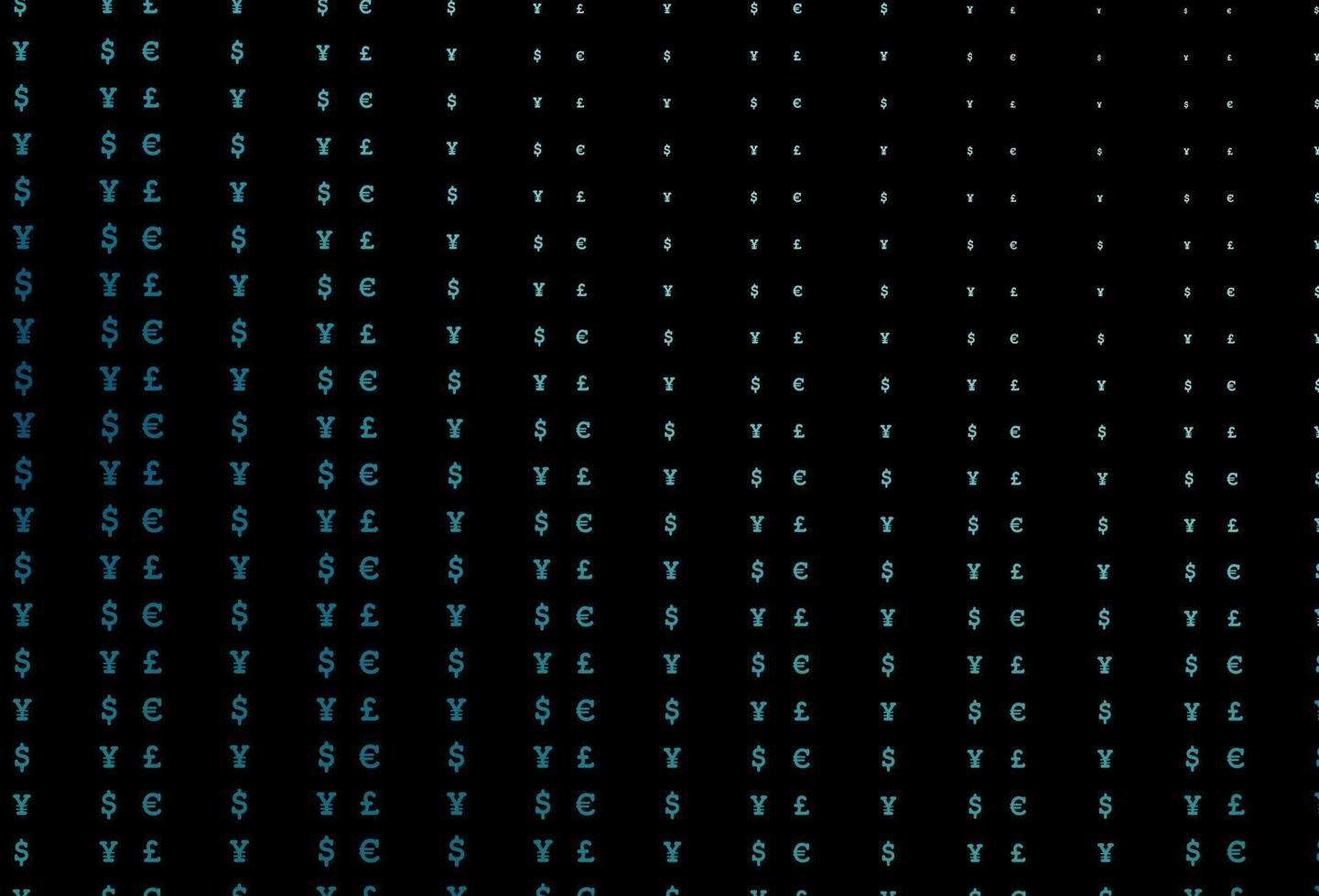 capa de vetor azul escuro com eur, usd, gbp, jpy.