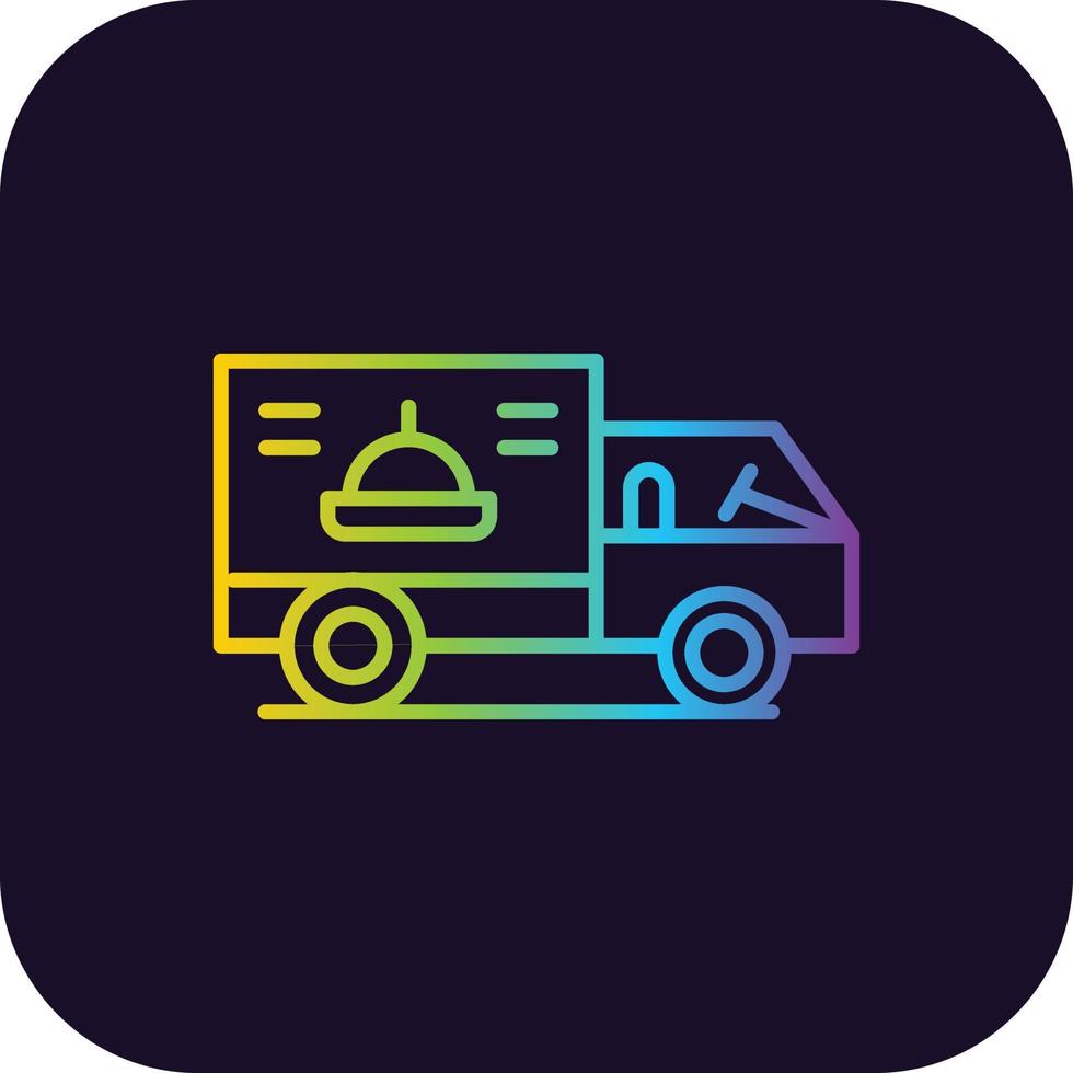 ícone de gradiente de caminhão de entrega vetor