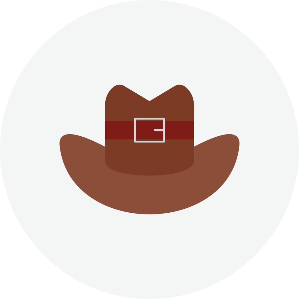 círculo plano de chapéu de cowboy vetor