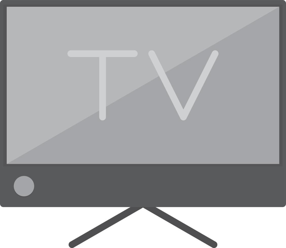 tv plana em tons de cinza vetor