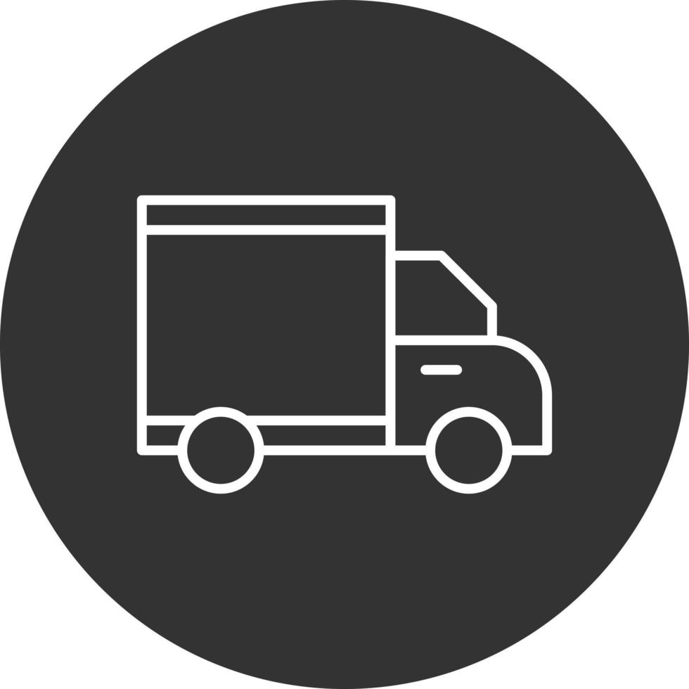 ícone invertido de linha de caminhão de entrega vetor