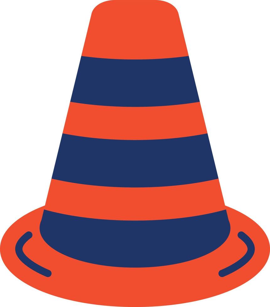 ícone de cor do cone de trânsito vetor