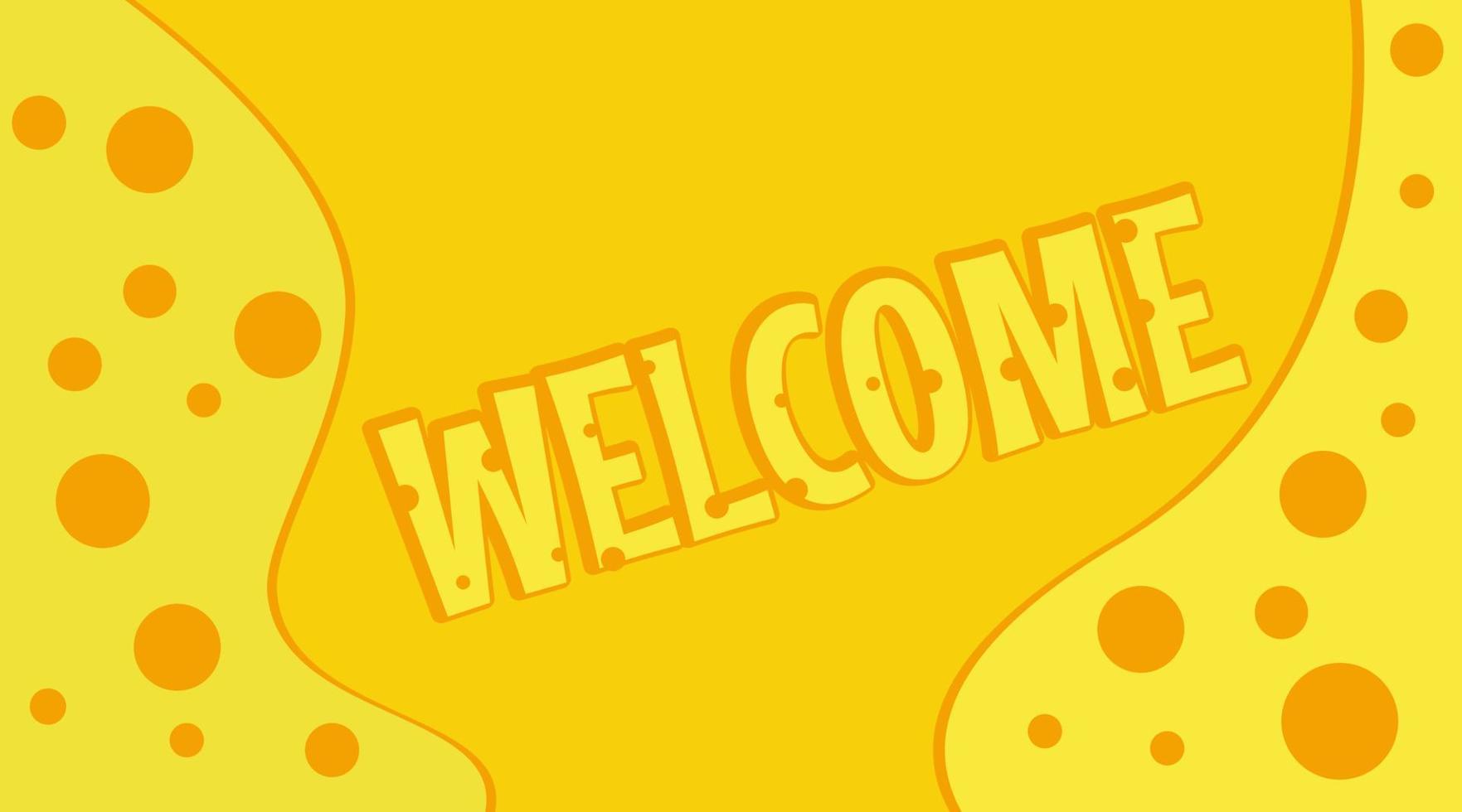design simples, banner de boas-vindas, amarelo e laranja vetor