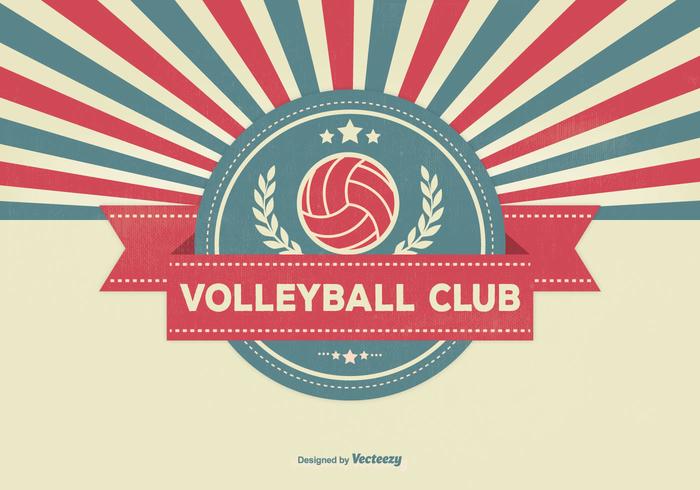 Ilustração retro do clube de voleibol vetor