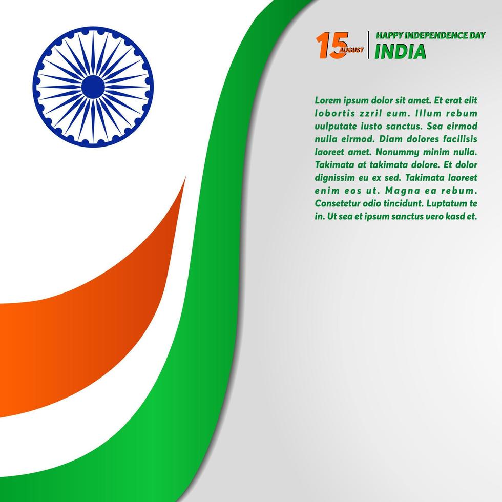 15 de agosto, feliz dia da independência república da índia, design de plano de fundo vetor
