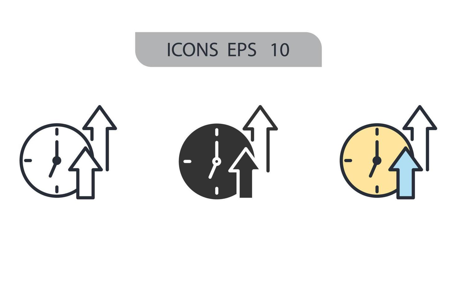 ícones de tempo de atividade simbolizam elementos vetoriais para infográfico web vetor