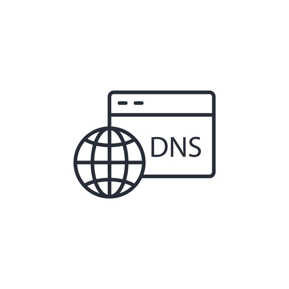 elementos de vetor de símbolo de ícones de DNS para web infográfico