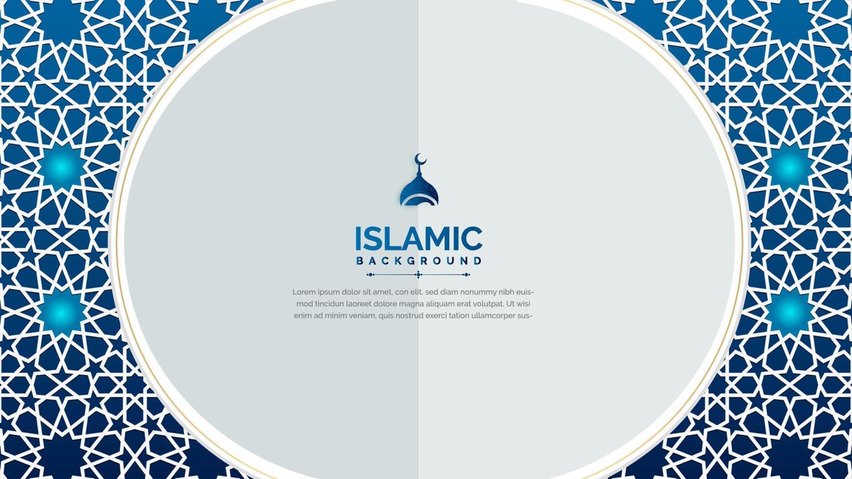 fundo islâmico de luxo árabe com padrão islâmico vetor