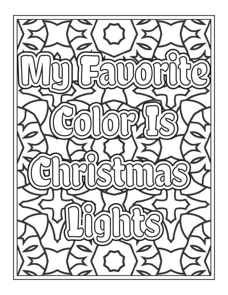 citações de natal para colorir a página do livro, palavras inspiradoras para colorir o design das páginas do livro. design de citações positivas vetor