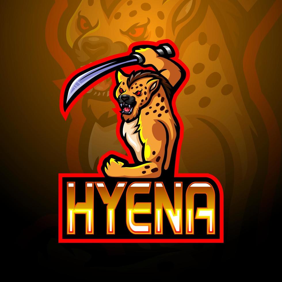 design de mascote de logotipo hyena esport vetor