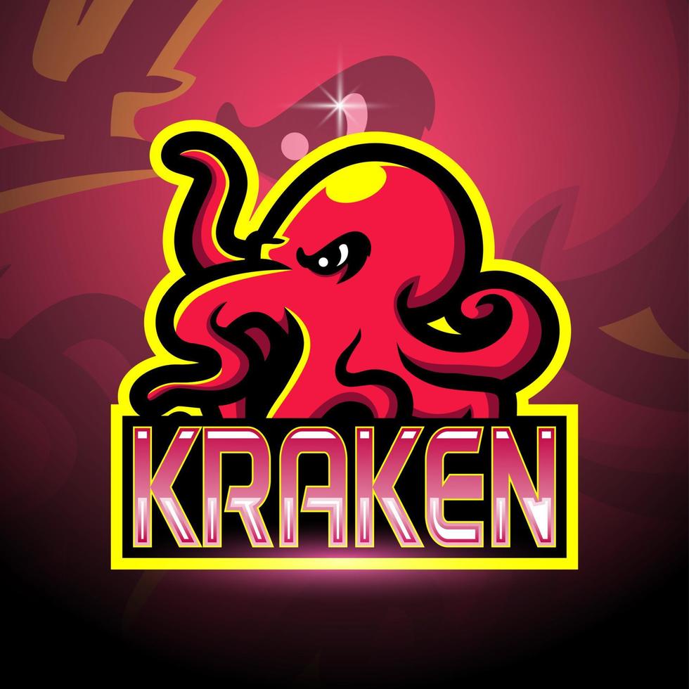 design de mascote de logotipo kraken esport vetor