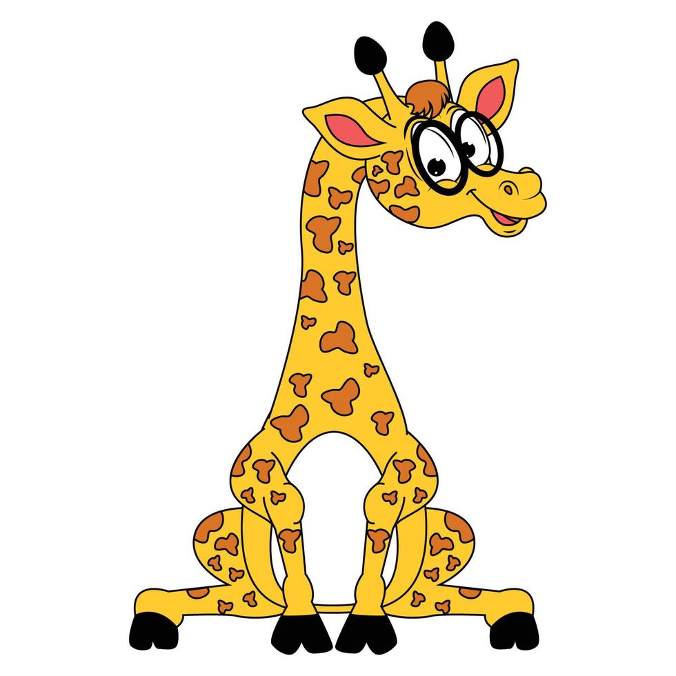 gráfico de desenho animado animal girafa bonito vetor