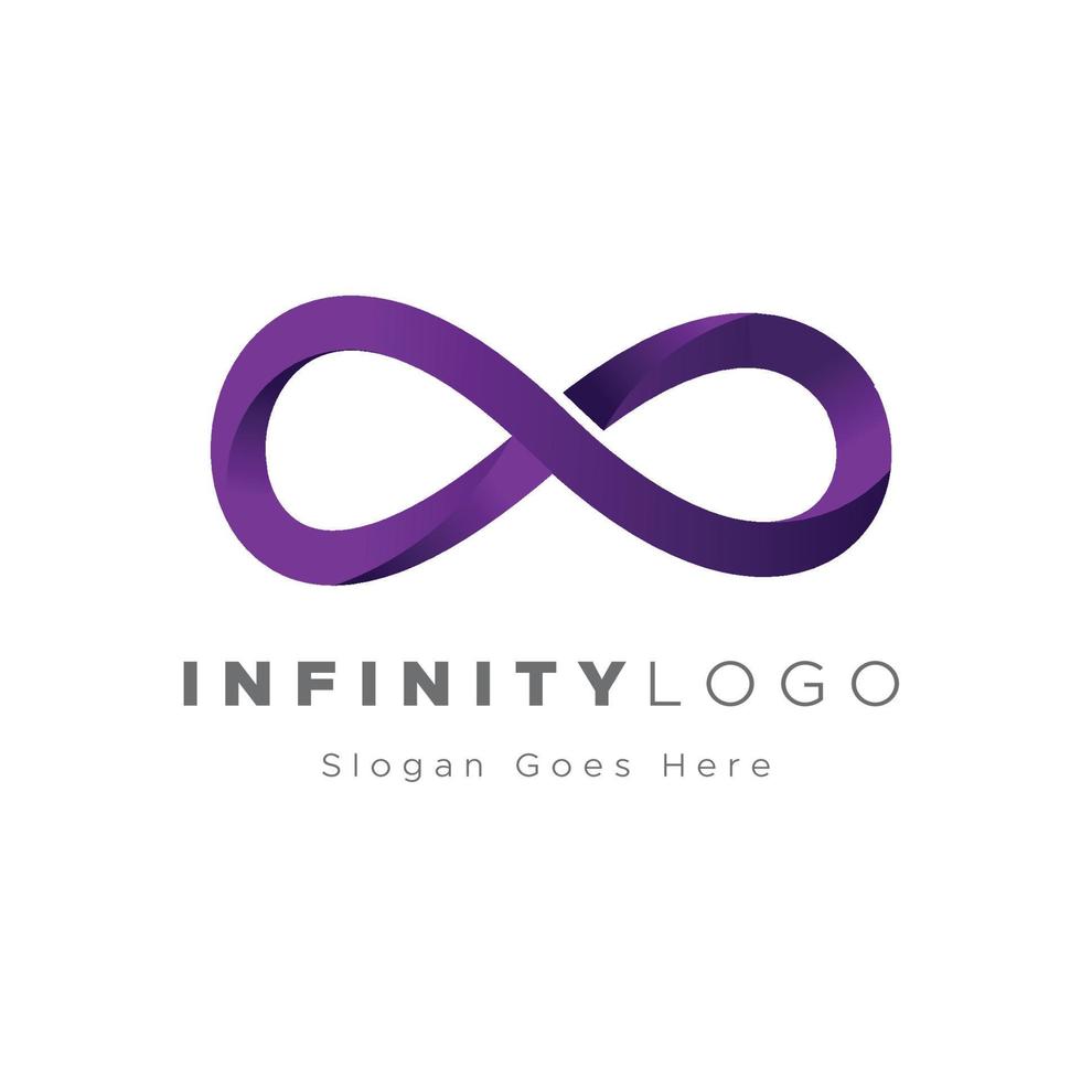 design de vetor de modelo de logotipo infinito roxo