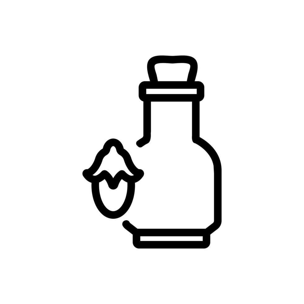 ilustração de contorno de vetor de ícone de frasco de elixir de jojoba