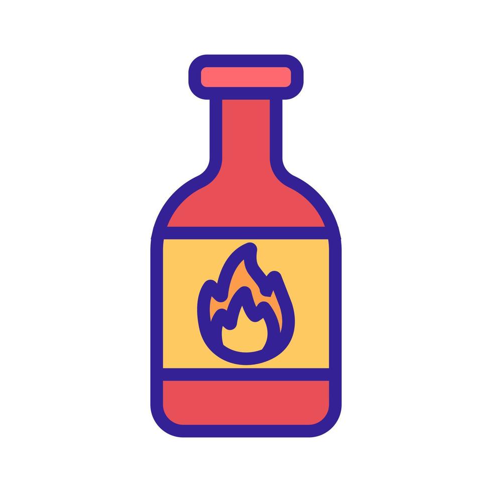 ilustração de contorno de vetor de ícone de ketchup quente picante