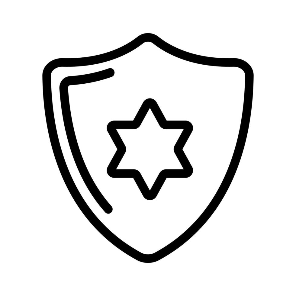escudo vetor de ícone de justiça. ilustração de símbolo de contorno isolado