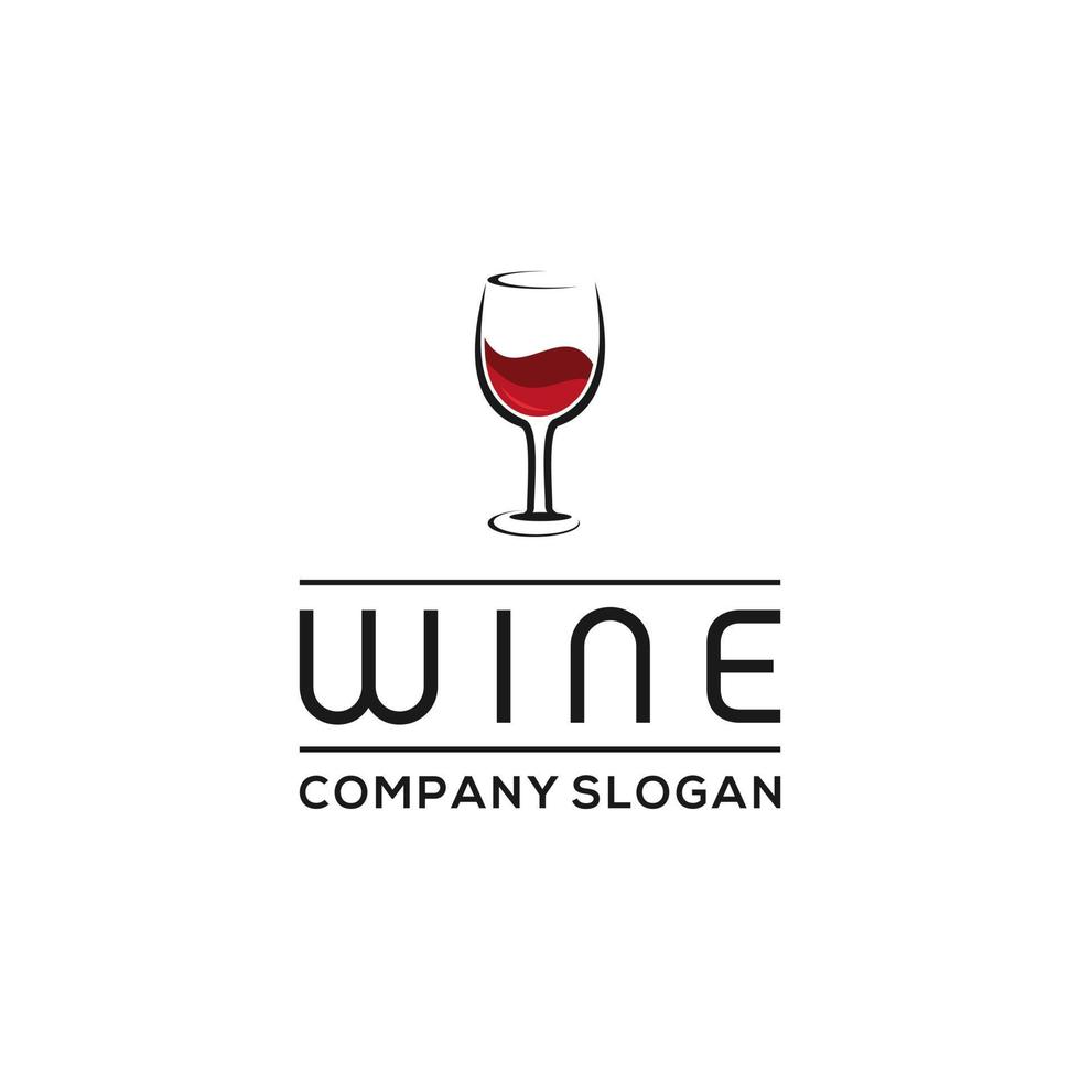 logotipo de vinho tinto - ilustração vetorial. design de emblema de vinho tinto em fundo branco, adequado para sua necessidade de design, logotipo, ilustração, animação, etc. vetor