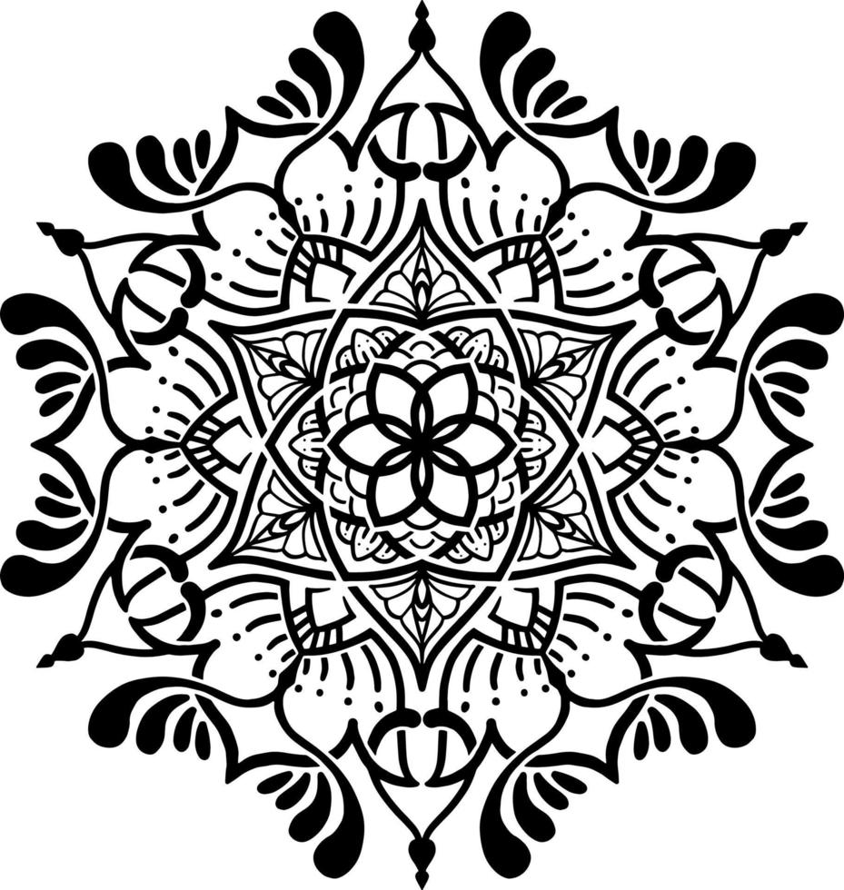 padrão de flores em estilo mandala vintage para tatuagens, tecidos ou decorações e muito mais. ilustração vetorial. vetor