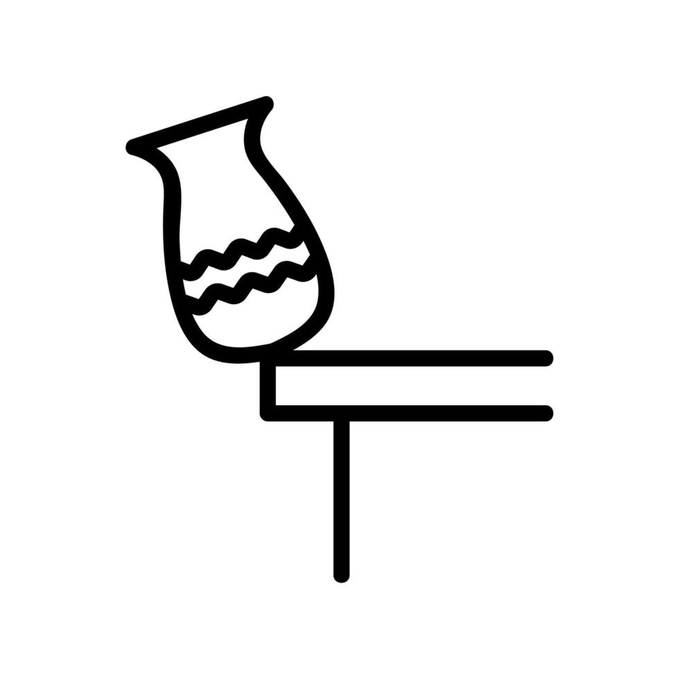 vasos caindo da ilustração de contorno de vetor de ícone de mesa