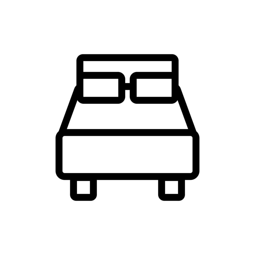 vetor de ícone de cama. ilustração de símbolo de contorno isolado