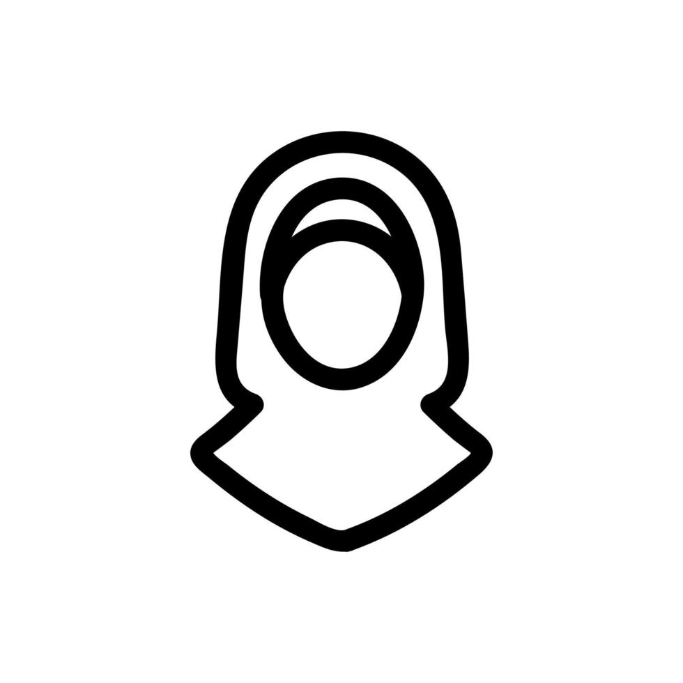 vetor de ícone de mulher hijab. ilustração de símbolo de contorno isolado