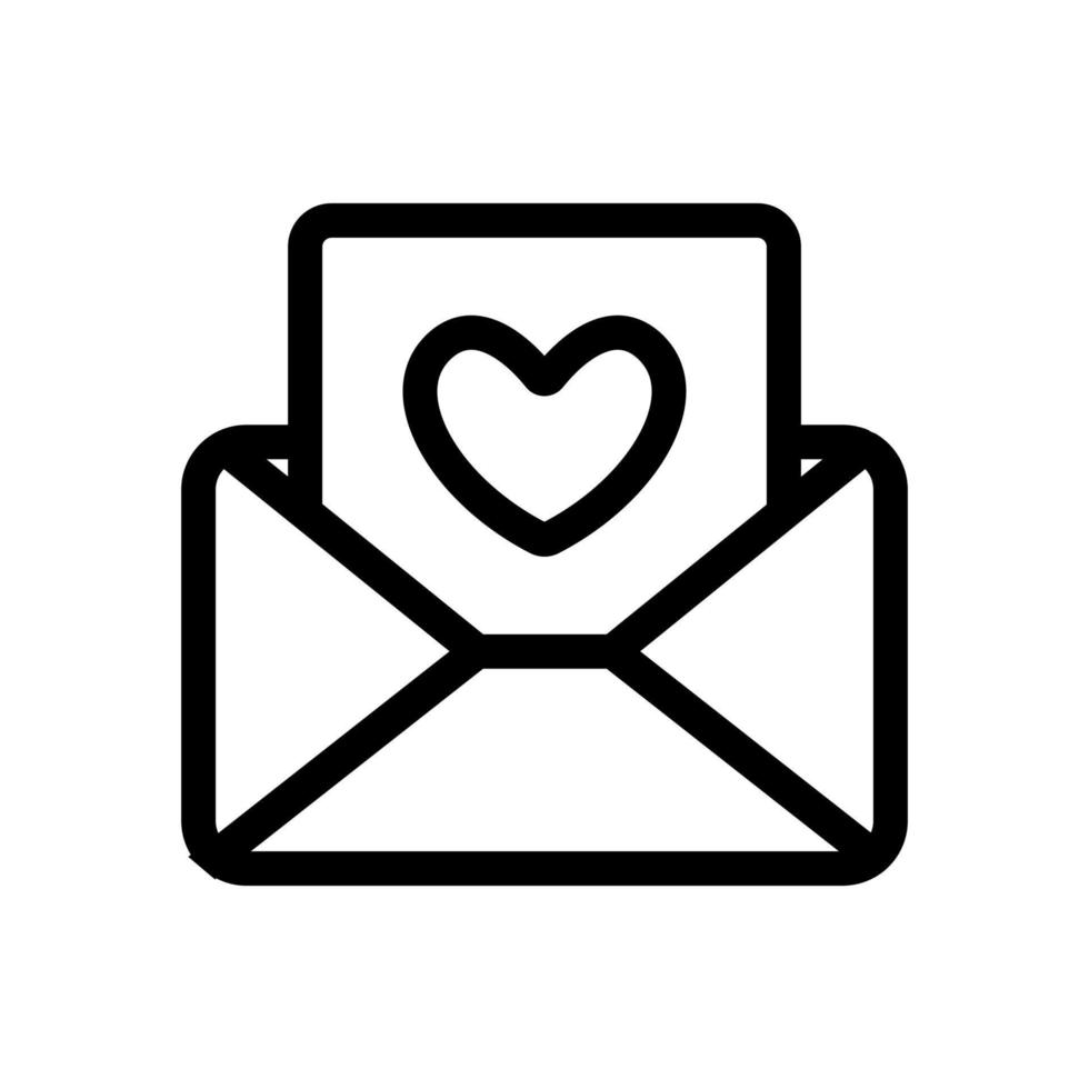 vetor de ícone de carta de amor. ilustração de símbolo de contorno isolado