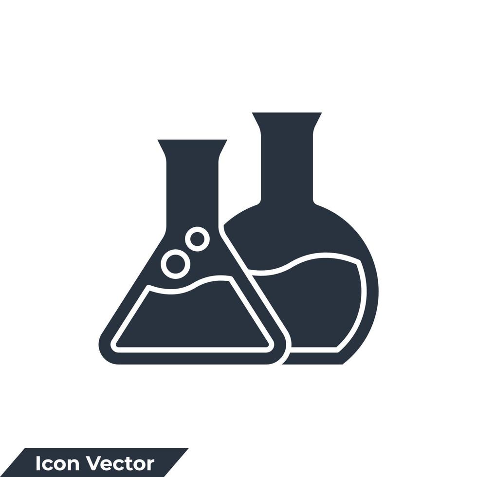 ilustração em vetor logotipo ícone química. modelo de símbolo de tubo de ensaio para coleção de design gráfico e web