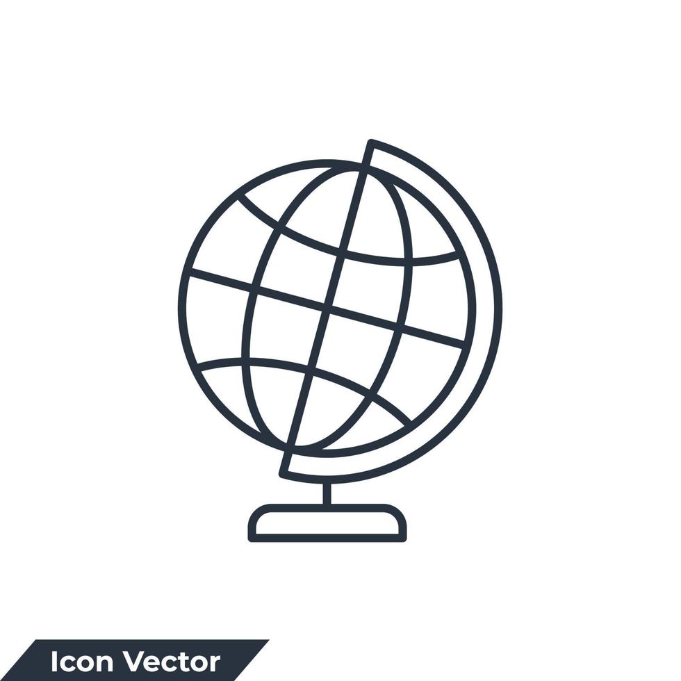 ilustração em vetor geografia ícone logotipo. modelo de símbolo do globo para coleção de design gráfico e web