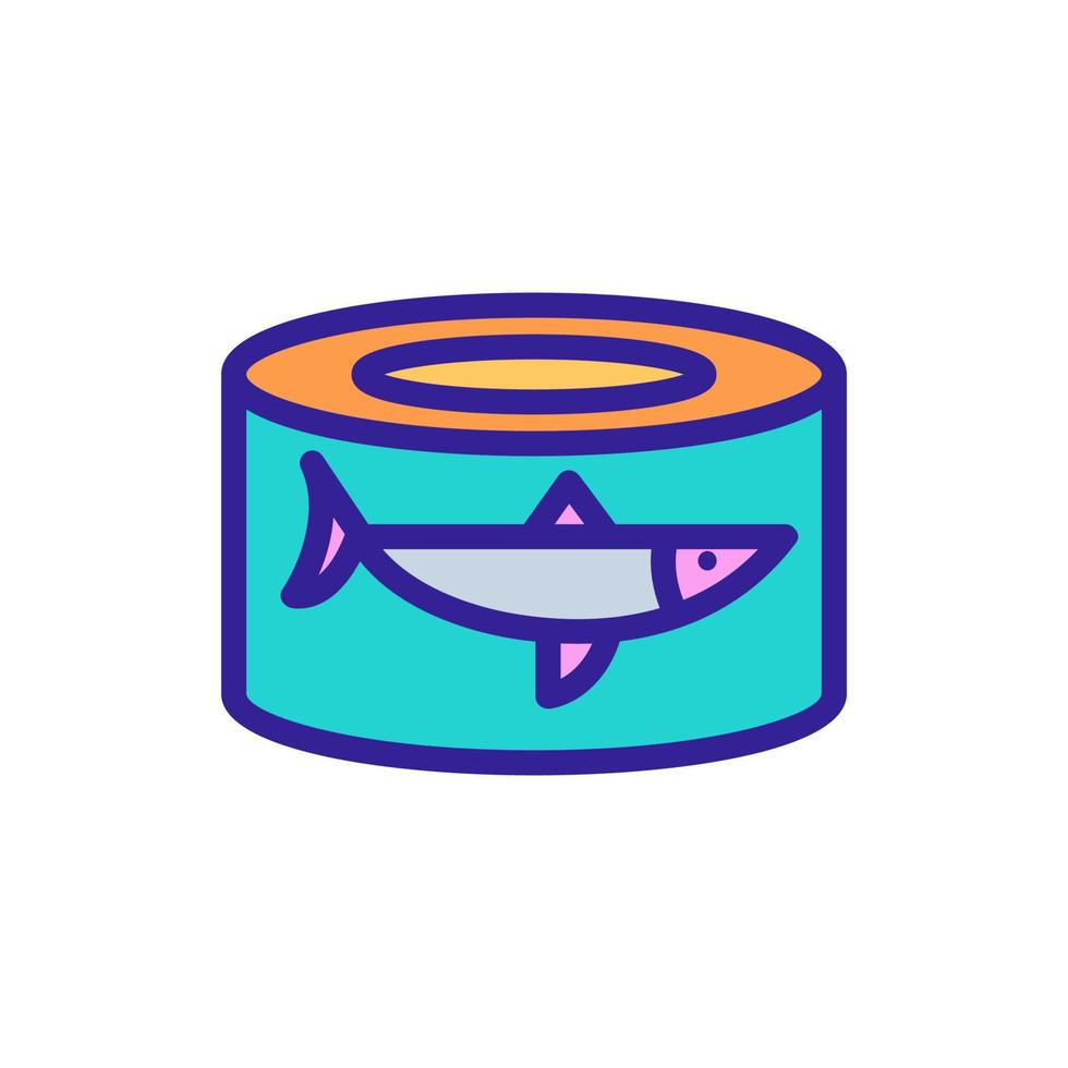 ilustração de contorno de ícone de arenque de peixe enlatado vetor