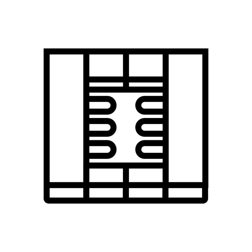 ilustração de contorno de vetor de ícone de sistema de piso quente