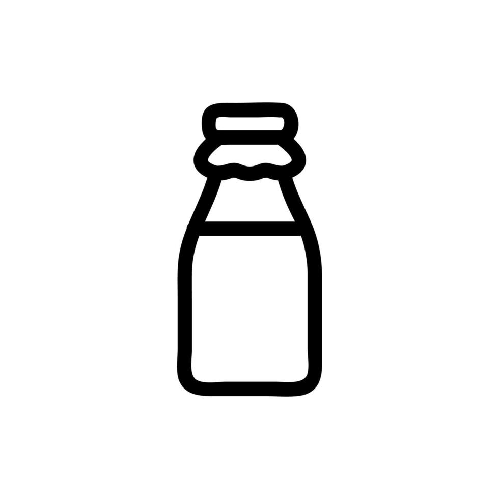 vetor de ícone de garrafa de leite. ilustração de símbolo de contorno isolado