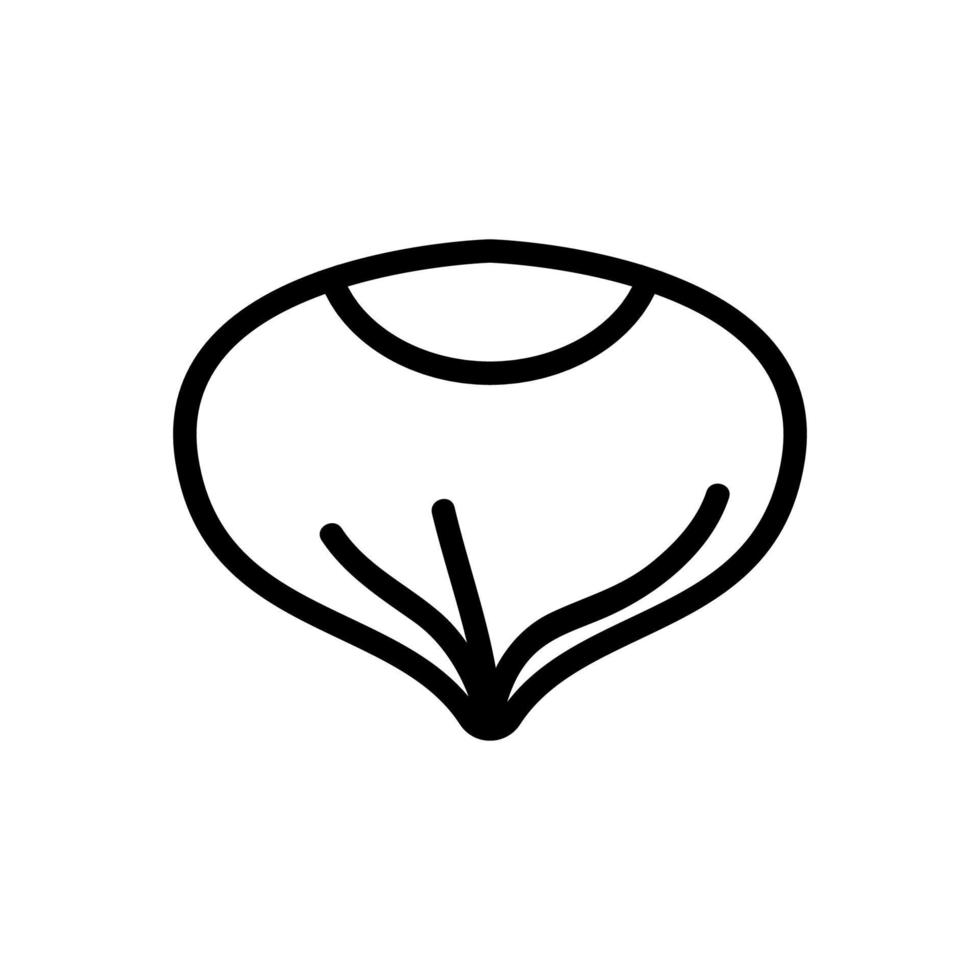 ilustração de contorno de vetor de ícone de folha de avelã