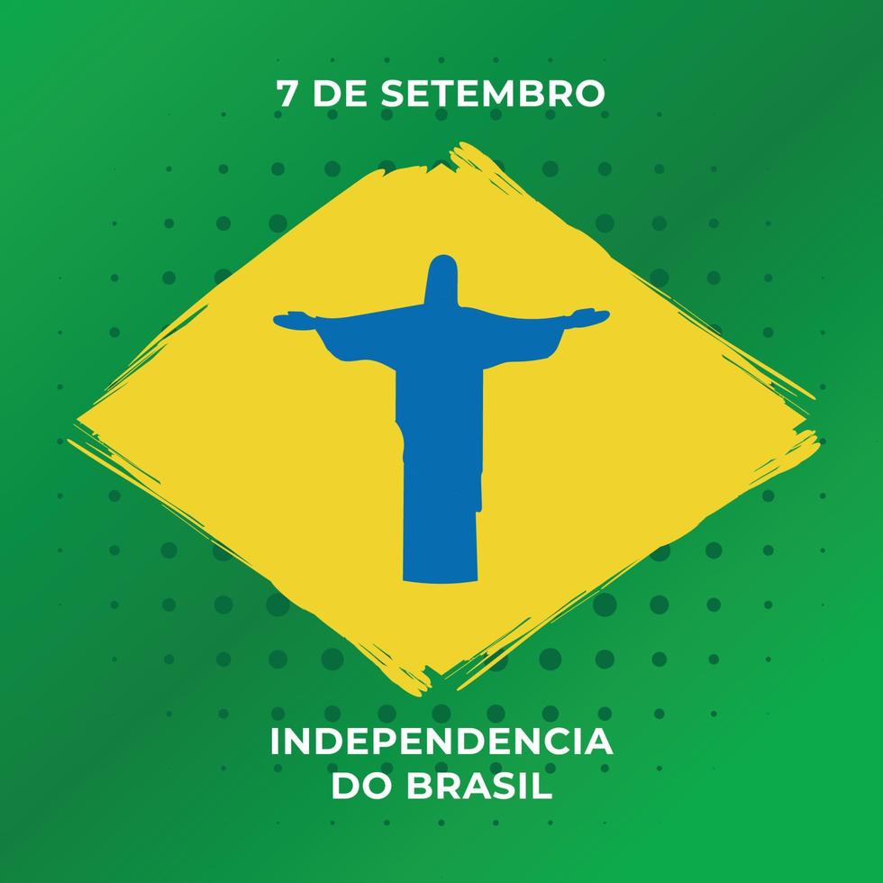 silhueta cristo redentor 7 de setembro brasil vetor